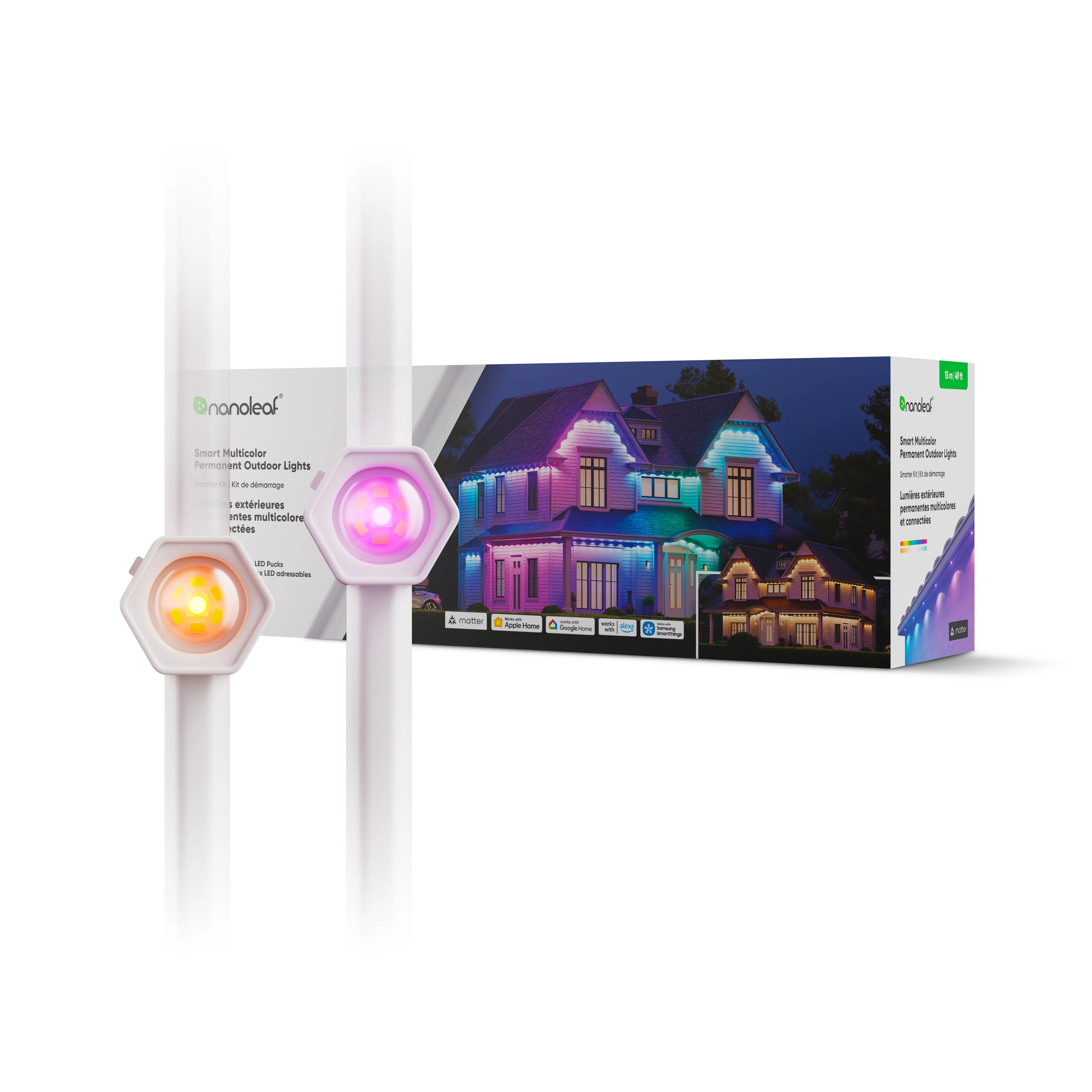 Matter Smart Multicolor Permanent Outdoor Lights Smarter Kit with Cable Covers 49ft (15m) - Image 6