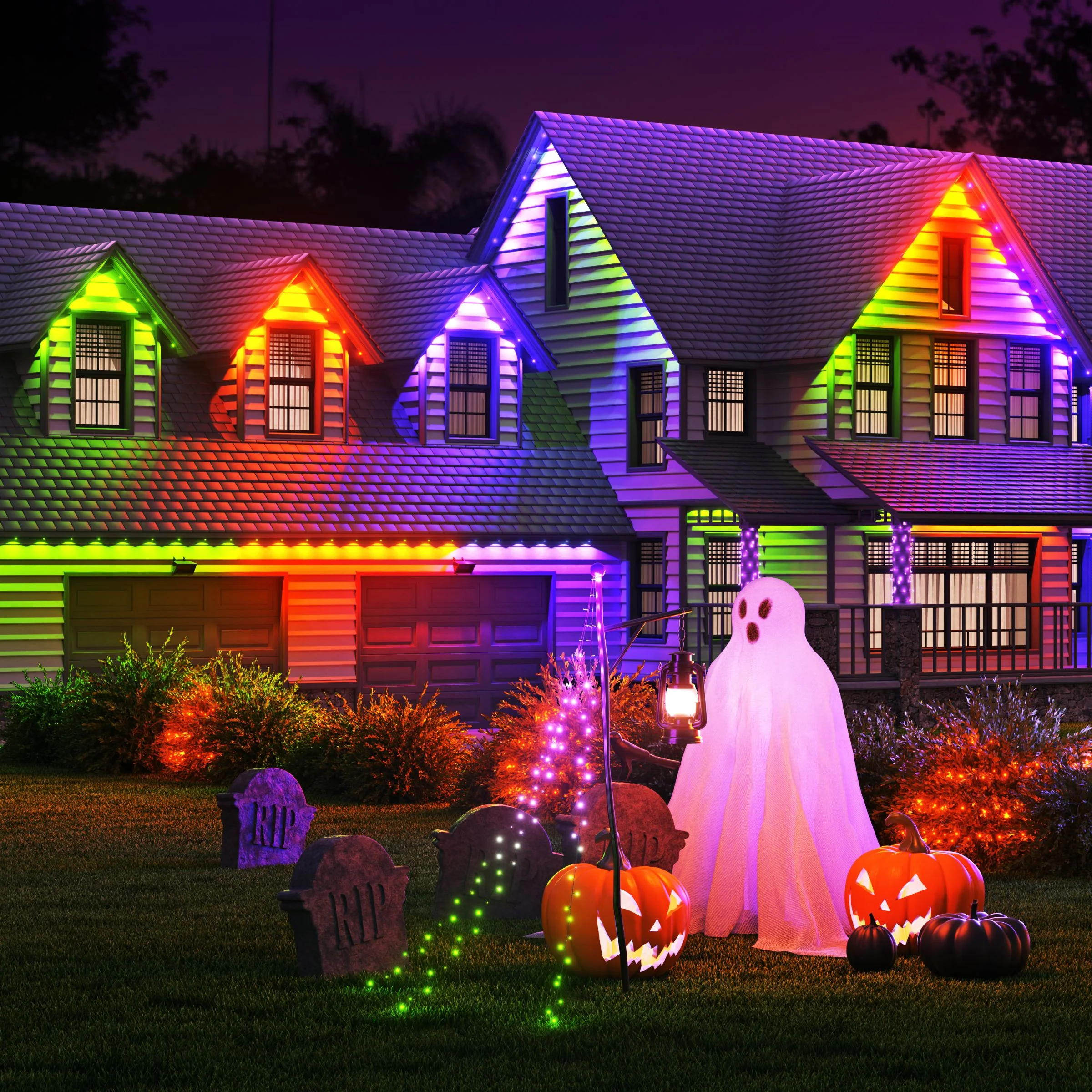 Matter Smart Multicolor Permanent Outdoor Lights Smarter Kit with Cable Covers 98ft (30m) - Image 4