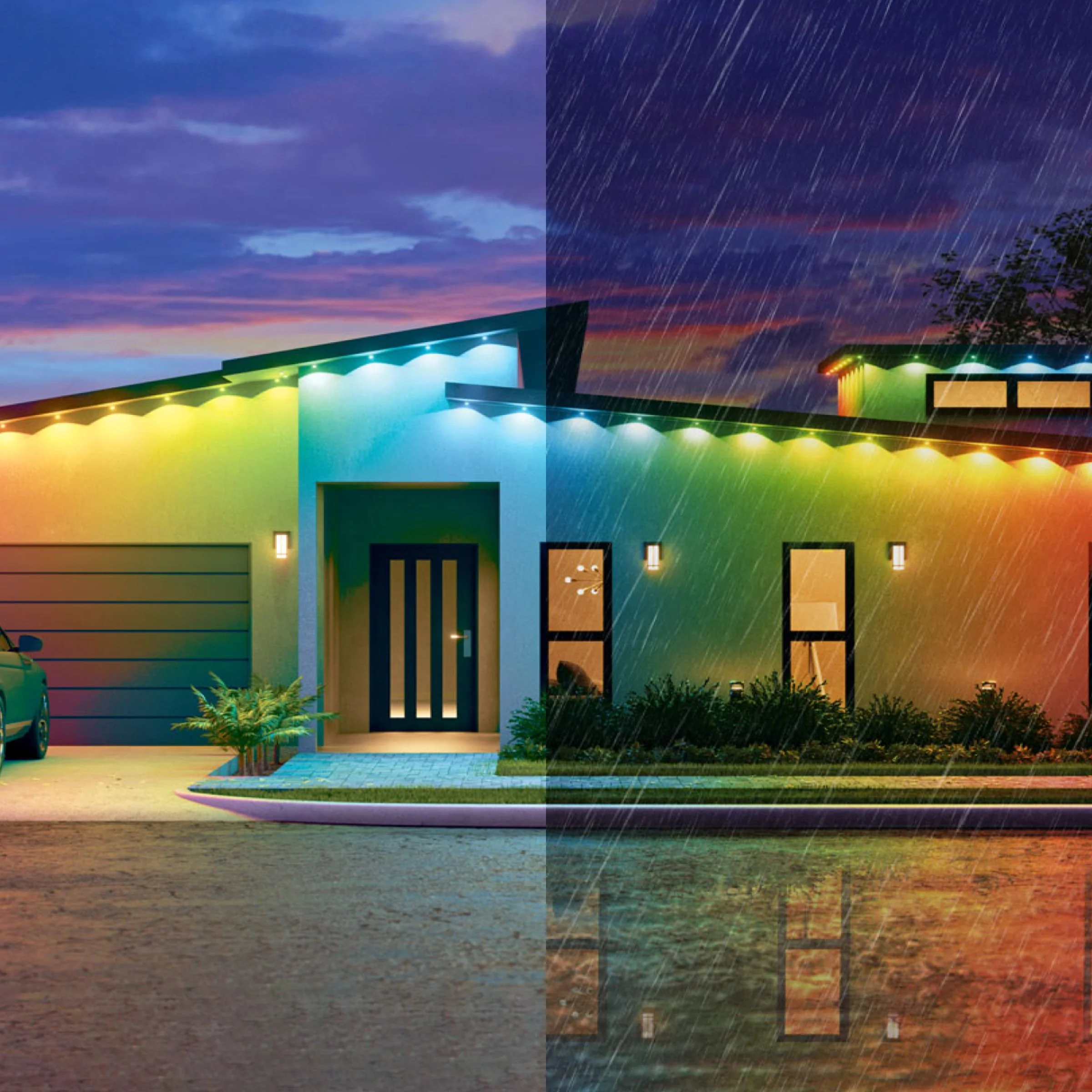 Matter Smart Multicolor Permanent Outdoor Lights Smarter Kit with Cable Covers 98ft (30m) - Image 5
